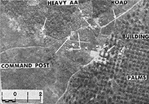 [Figures 90, 91. Note the Rough Trapezoidal Pattern of this Four-Gun Heavy 75-mm Antiaircraft Battery.]