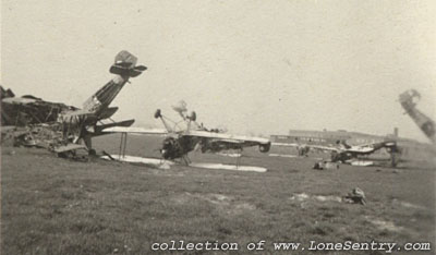 [Destroyed German biplanes]