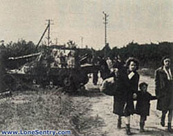 [Captured French Lorraine tank chassis with 75-mm gun]